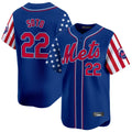 Vanessashop NY.Mets #22 Juan Soto Player Royal 2025 Independence Day Vapor Premier Limited  Stitched Jerseys