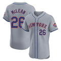Vanessashop NY.Mets #26 Nolan McLean Player Gray Road Limited Elite Home Stitched Jerseys