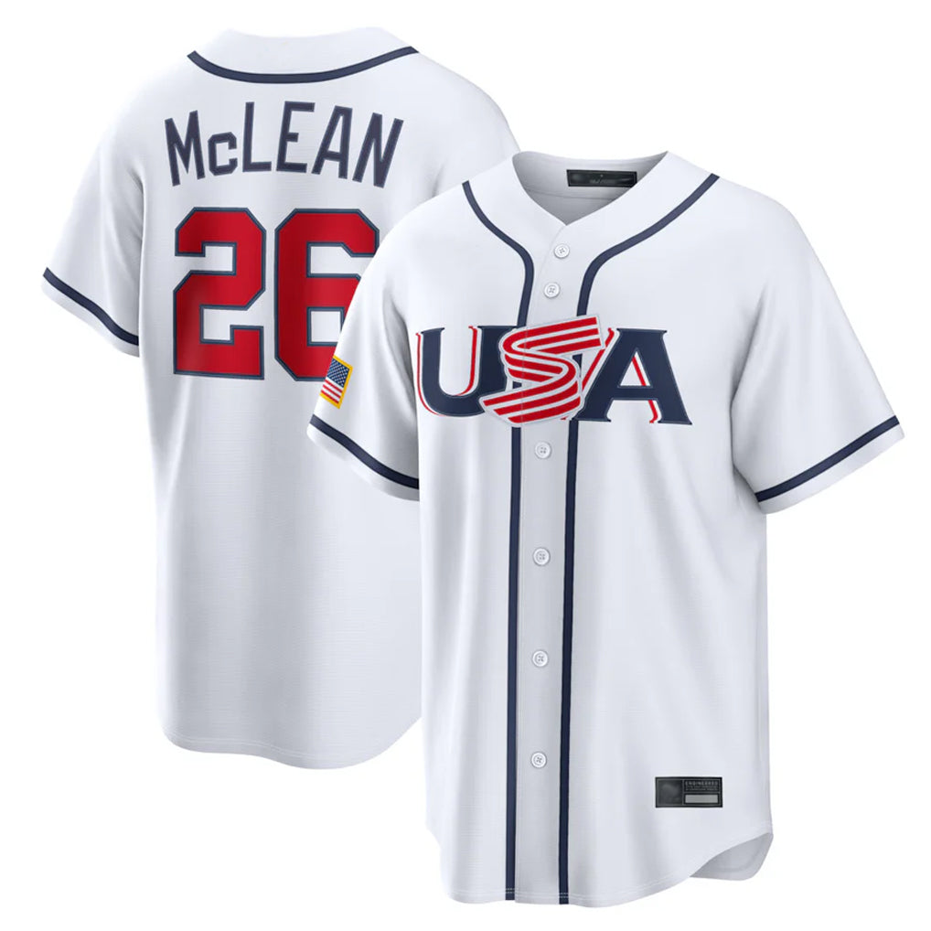 Vanessashop NY.Mets #26 Nolan McLean Player White USA 2026 World Classic Home Limited Stitched Jerseys
