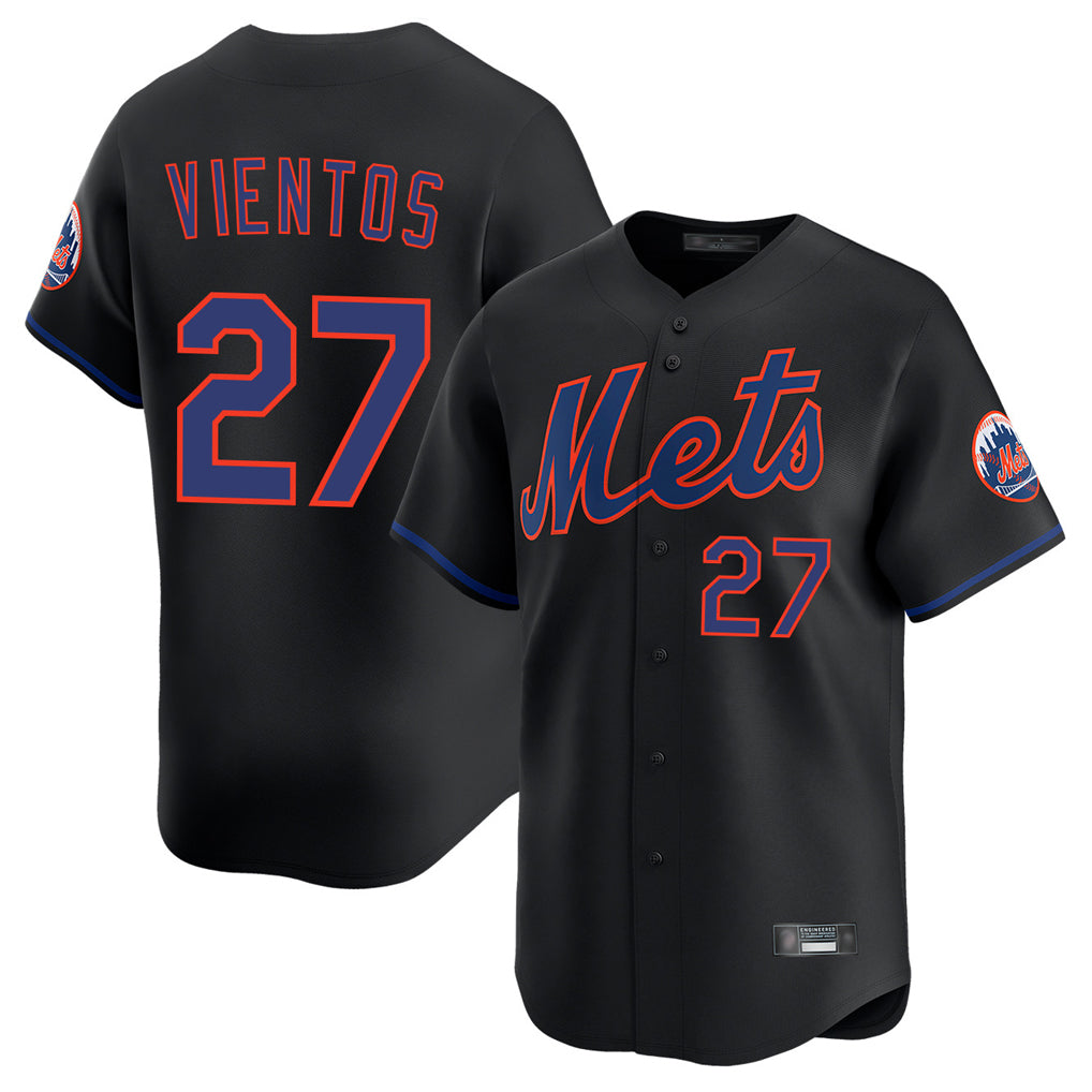 Vanessashop NY.Mets #27 Mark Vientos Player Black Alternate Home Limited Stitched Jerseys