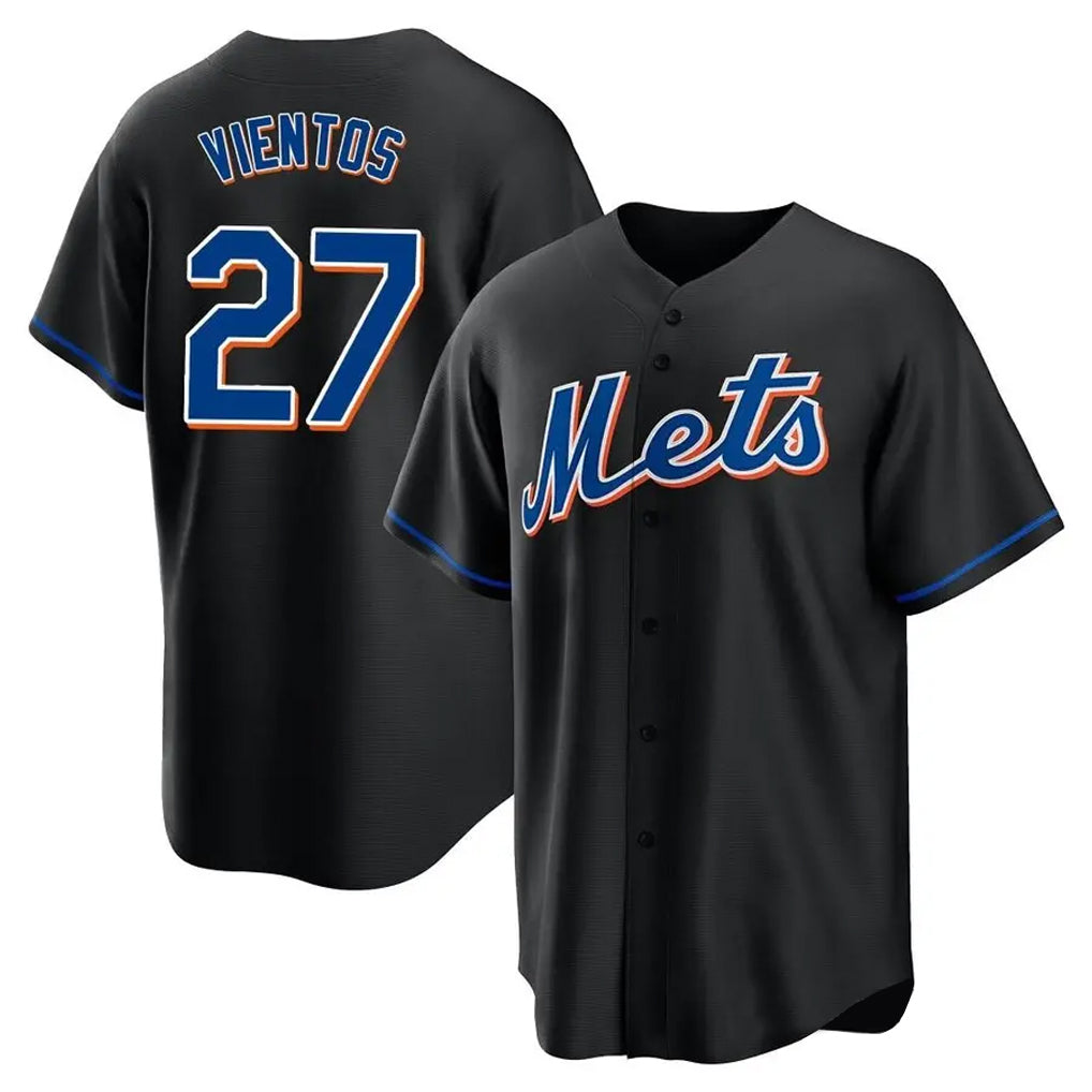 Vanessashop NY.Mets #27 Mark Vientos Player Black Replica Home Game Stitched Jerseys