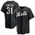 Vanessashop NY.Mets #31 Mike Piazza Player Black Home Game Stitched Jerseys
