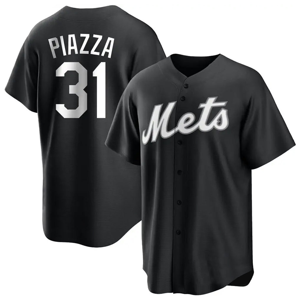 Vanessashop NY.Mets #31 Mike Piazza Player Black Home Game Stitched Jerseys