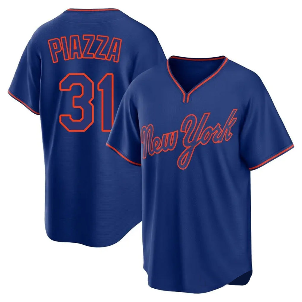 Vanessashop NY.Mets #31 Mike Piazza Player Royal T-shirt Home Game Stitched Jerseys