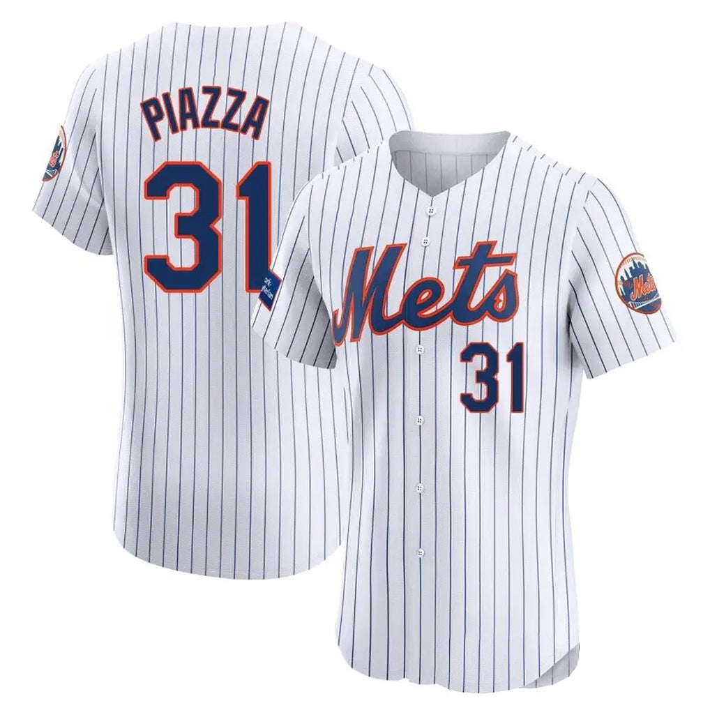 Vanessashop NY.Mets #31 Mike Piazza Player White Home Limited Elite Stitched Jerseys