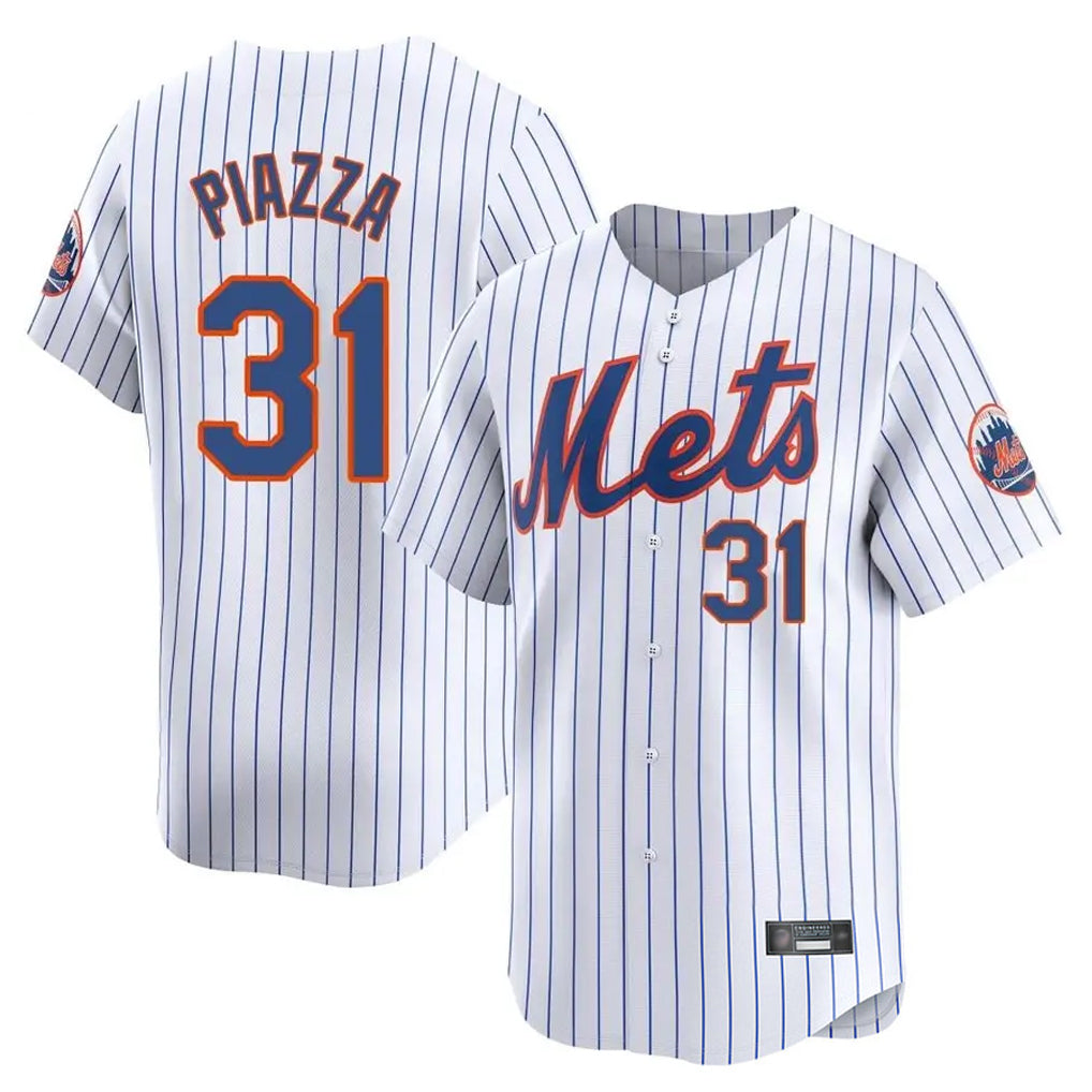 Vanessashop NY.Mets #31 Mike Piazza Player White Home Replica Stitched Jerseys