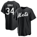 Vanessashop NY.Mets #34 Kodai Senga Player Black Home Game Stitched Jerseys