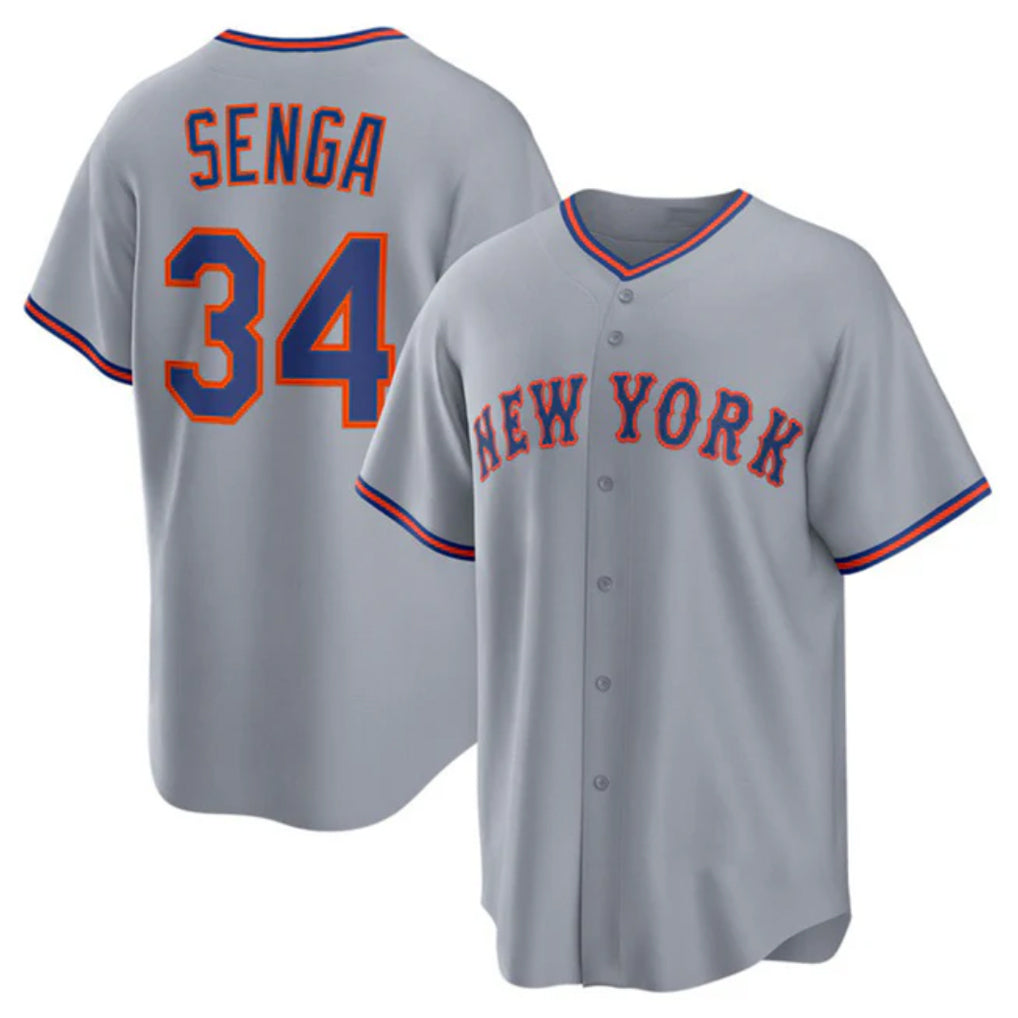 Vanessashop NY.Mets #34 Kodai Senga Player Gray Road Home Game Stitched Jerseys