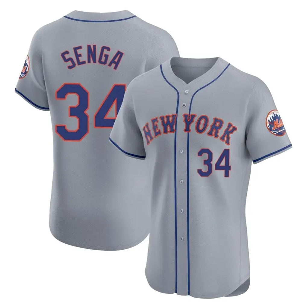 Vanessashop NY.Mets #34 Kodai Senga Player Gray Road Limited Elite Home Stitched Jerseys