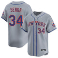Vanessashop NY.Mets #34 Kodai Senga Player Gray Road Limited Home Stitched Jerseys