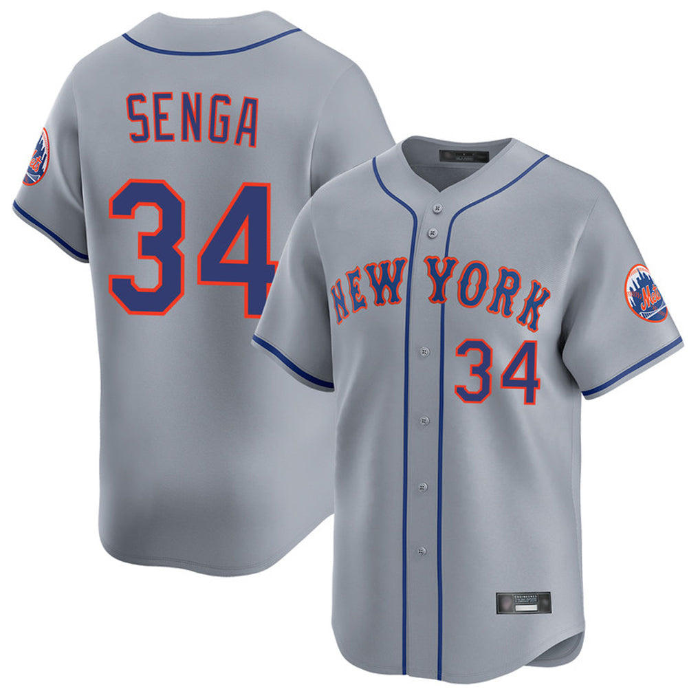 Vanessashop NY.Mets #34 Kodai Senga Player Gray Road Limited Home Stitched Jerseys