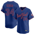 Vanessashop NY.Mets #34 Kodai Senga Player Royal T-shirt Home Limited Elite Stitched Jerseys
