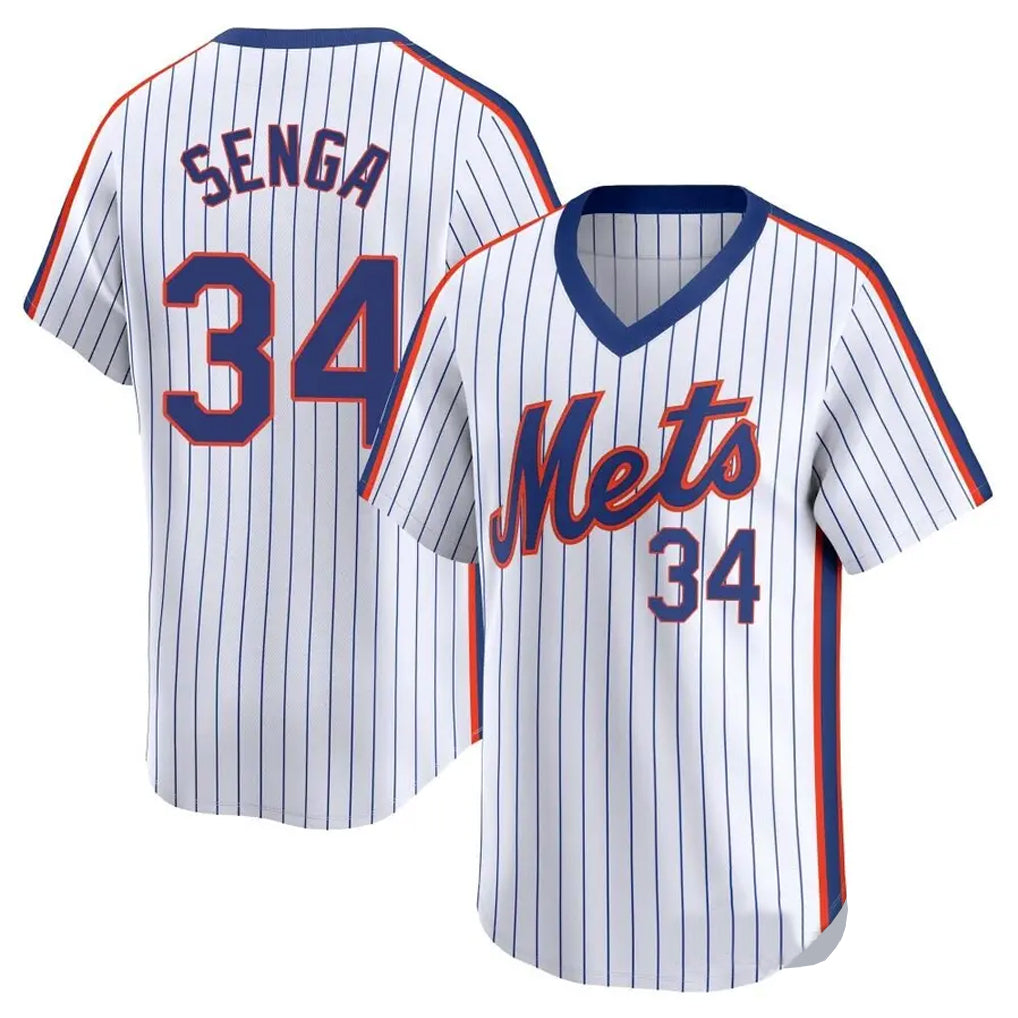 Vanessashop NY.Mets #34 Kodai Senga Player White Cooperstown Collection T-shirt Game Stitched Jerseys