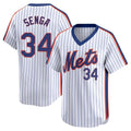 Vanessashop NY.Mets #34 Kodai Senga Player White Cooperstown Collection T-shirt Game Stitched Jerseys