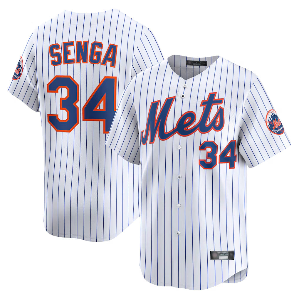Vanessashop NY.Mets #34 Kodai Senga Player White Home Limited Stitched Jerseys