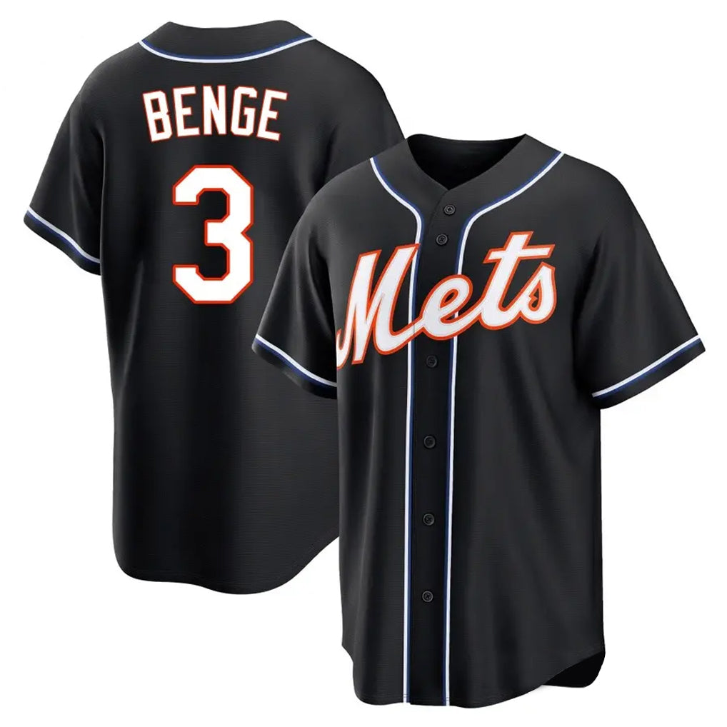 Vanessashop NY.Mets #3 Carson Benge Player Black Fashion Out Game Stitched Jerseys
