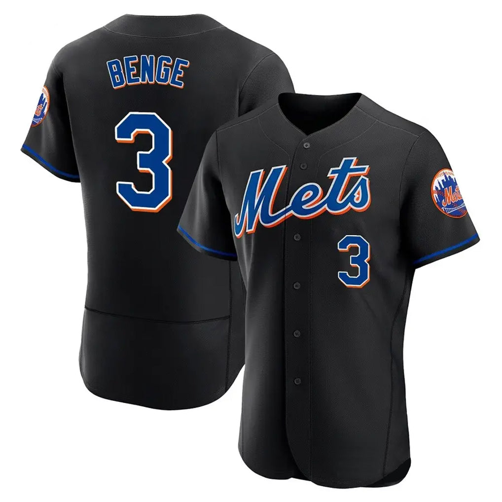 Vanessashop NY.Mets #3 Carson Benge Player Black Replica Home Limited Elite Stitched Jerseys