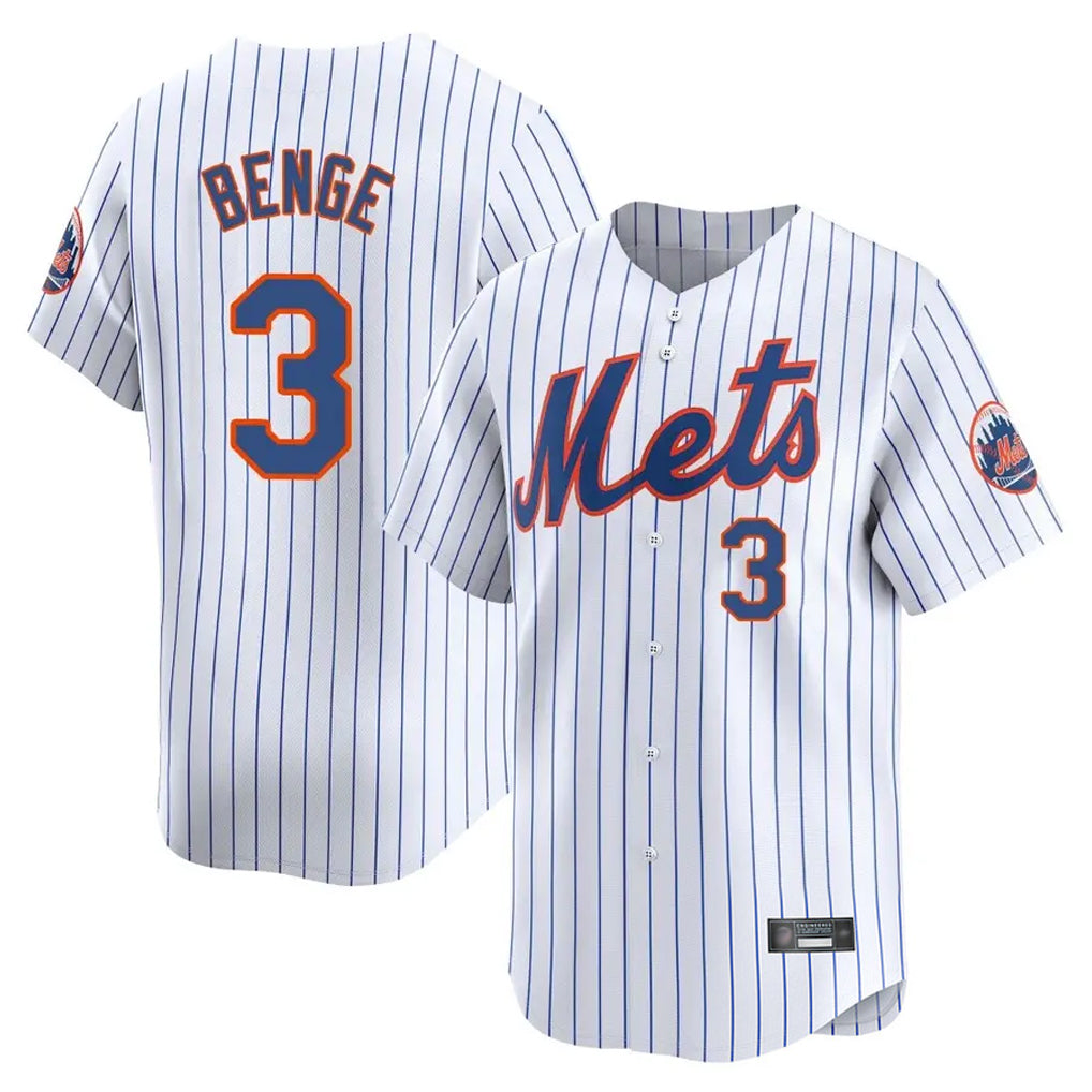 Vanessashop NY.Mets #3 Carson Benge Player White Home Replica Stitched Jerseys