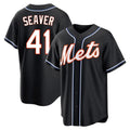 Vanessashop NY.Mets #41 Tom Seaver Player Black Fashion Out Game Stitched Jerseys
