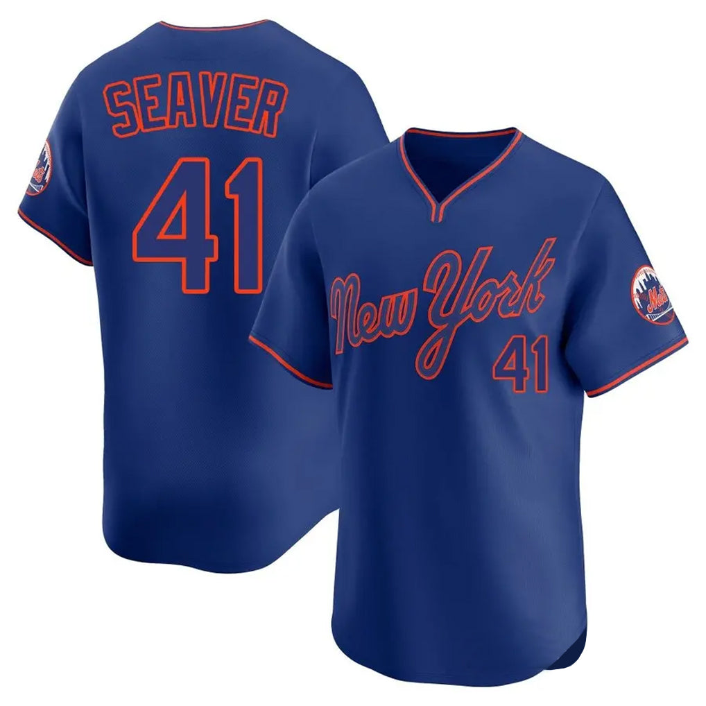 Vanessashop NY.Mets #41 Tom Seaver Player Royal T-shirt Home Limited Elite Stitched Jerseys