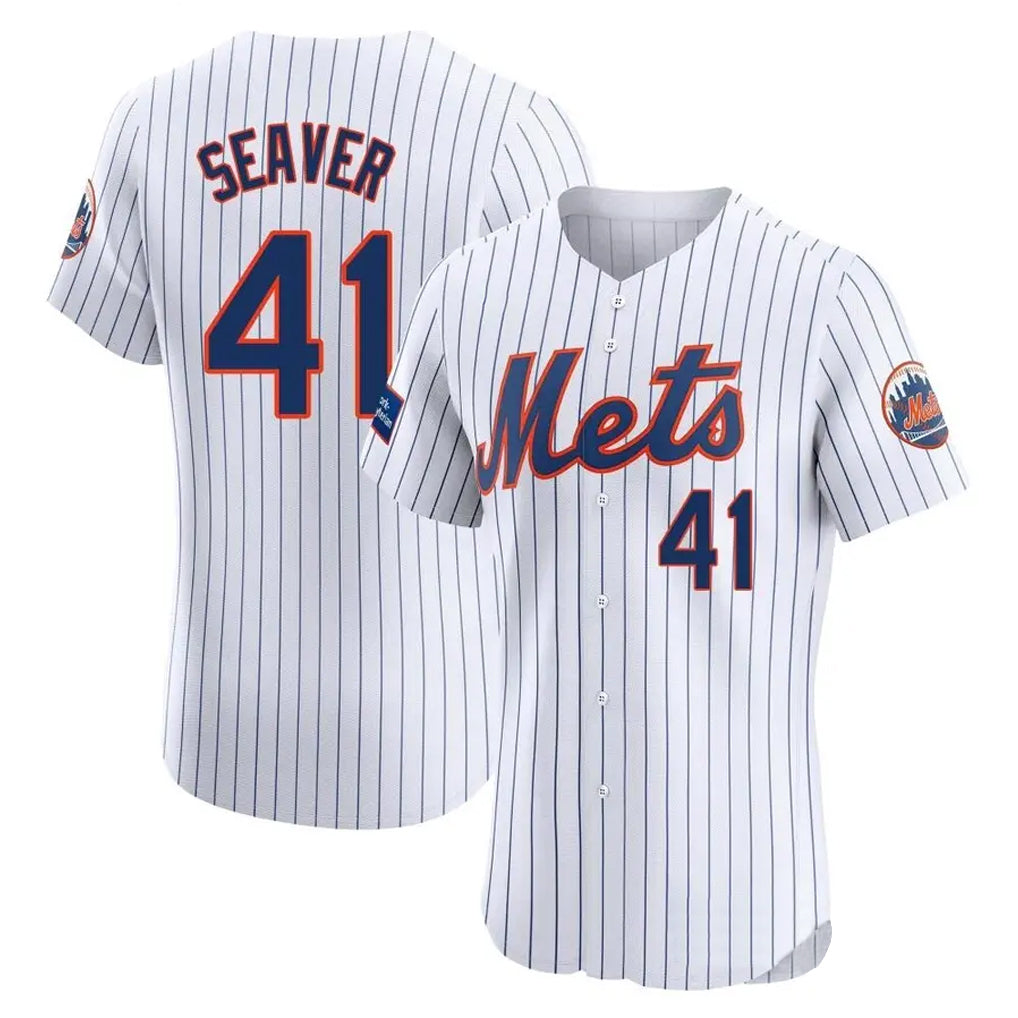 Vanessashop NY.Mets #41 Tom Seaver Player White Home Limited Elite Stitched Jerseys