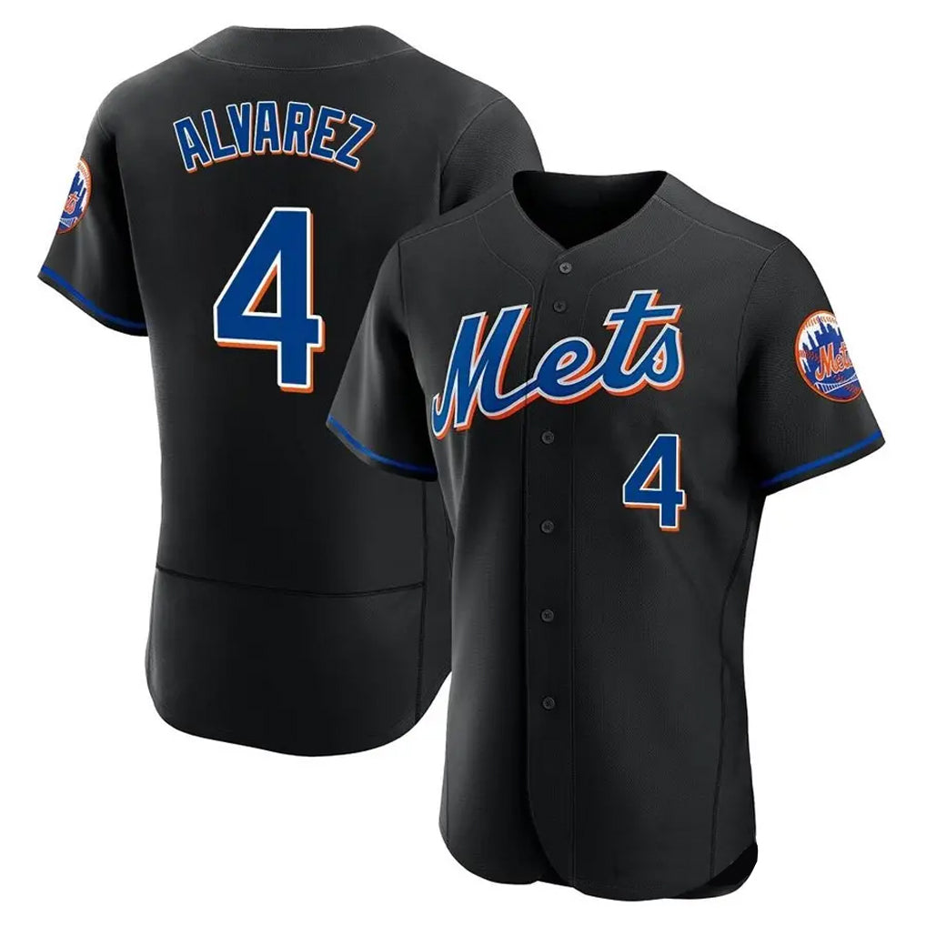 Vanessashop NY.Mets #4 Francisco Alvarez Player Black Replica Home Limited Elite Stitched Jerseys