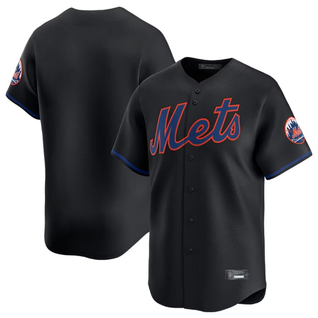Vanessashop NY.Mets Blank Player Black Home Game Stitched Jerseys