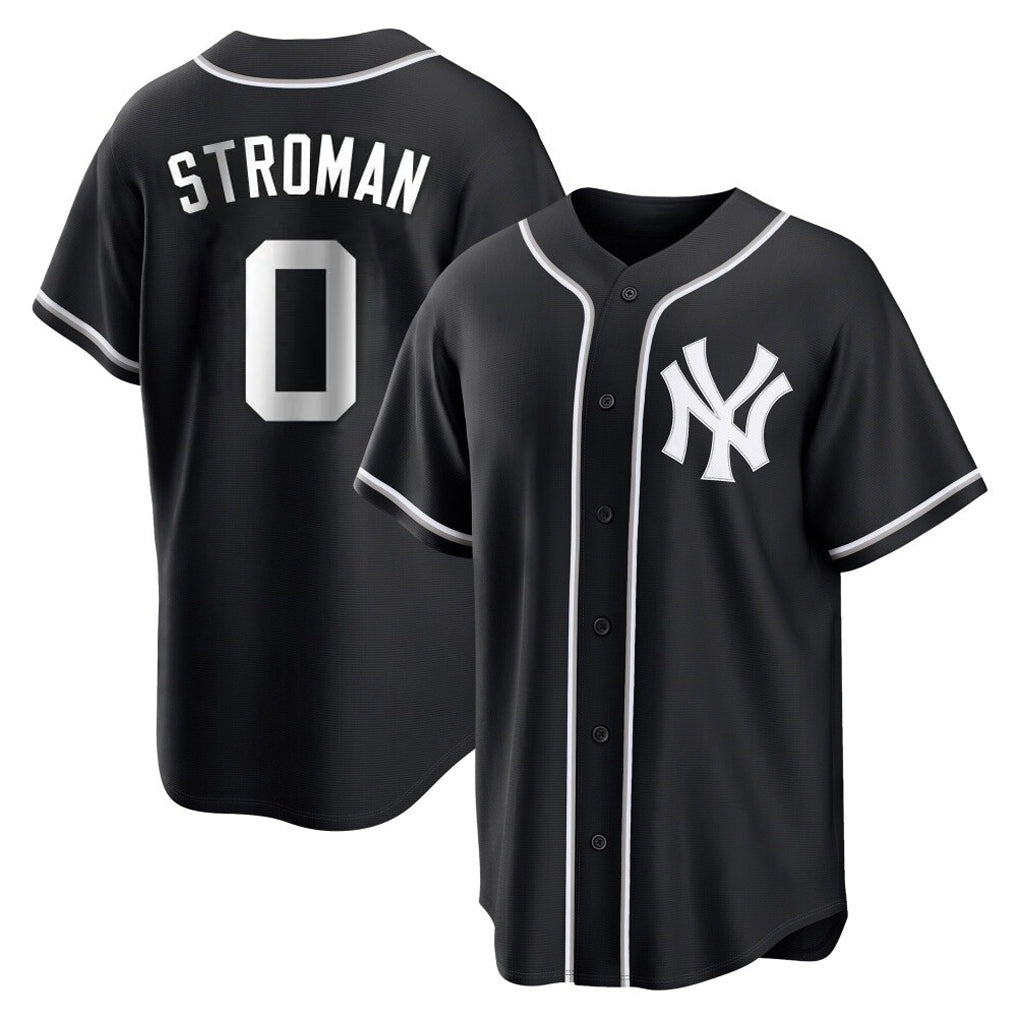 Vanessashop NY.Yankees #0 Marcus Stroman Player Black Out Game Home Stitched Jerseys
