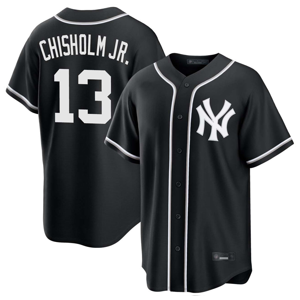 Vanessashop NY.Yankees #13 Jazz Chisholm Jr Player Black Out Game Stitched Jerseys