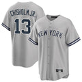 Vanessashop NY.Yankees #13 Jazz Chisholm Jr Player Gray Road Game Stitched Jerseys
