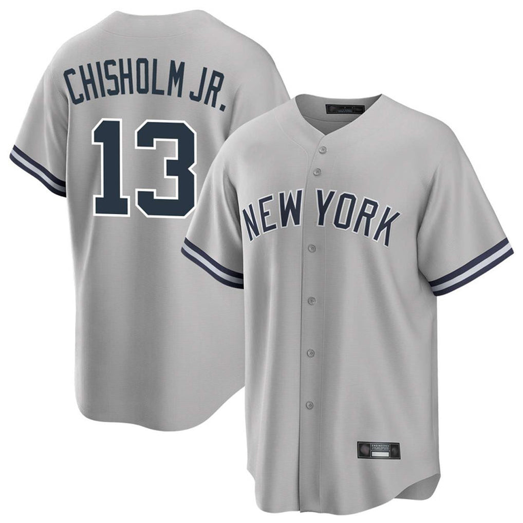 Vanessashop NY.Yankees #13 Jazz Chisholm Jr Player Gray Road Game Stitched Jerseys