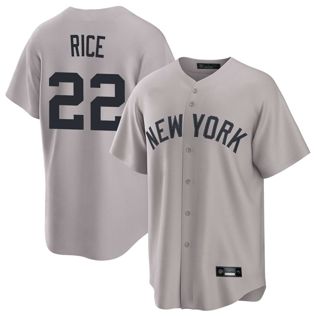 Vanessashop NY.Yankees #22 Ben Rice Player Gray Game Home Stitched Jerseys