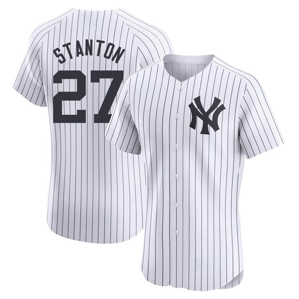 Vanessashop NY.Yankees #27 Giancarlo Stanton Player White Limited Elite Home Stitched Jerseys