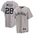 Vanessashop NY.Yankees #28 Austin Wells Player Gray Game Home Stitched Jerseys