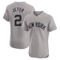 Vanessashop NY.Yankees #2 Derek Jeter Player Gray Limited Elite Home Stitched Jerseys
