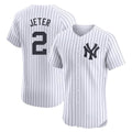 Vanessashop NY.Yankees #2 Derek Jeter Player White Limited Elite Home Stitched Jerseys