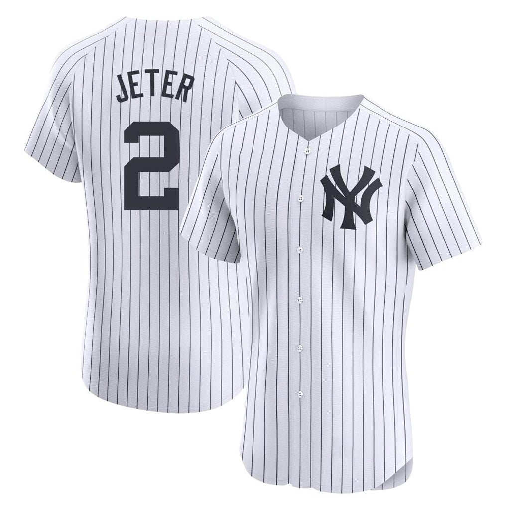 Vanessashop NY.Yankees #2 Derek Jeter Player White Limited Elite Home Stitched Jerseys