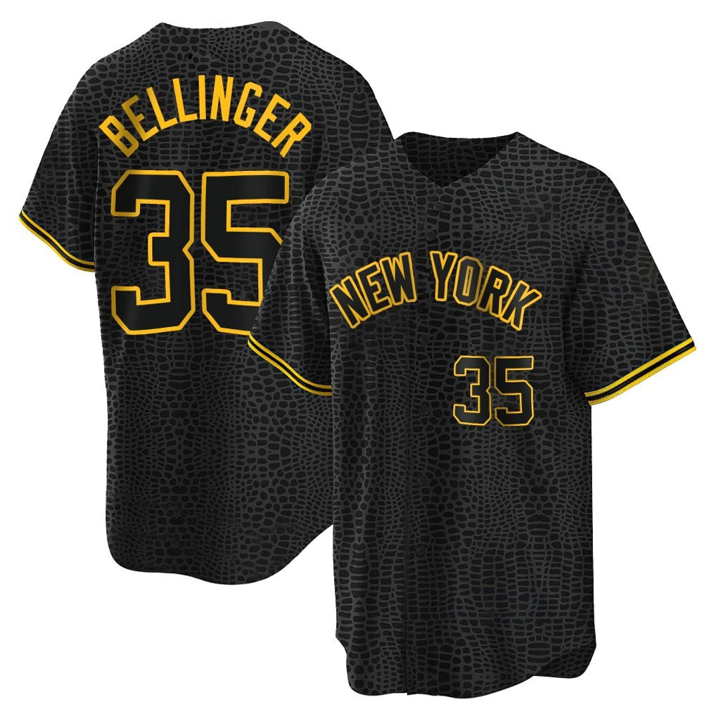 Vanessashop NY.Yankees #35 Cody Bellinger Player Black Snake Skin City Game Home Stitched Jerseys