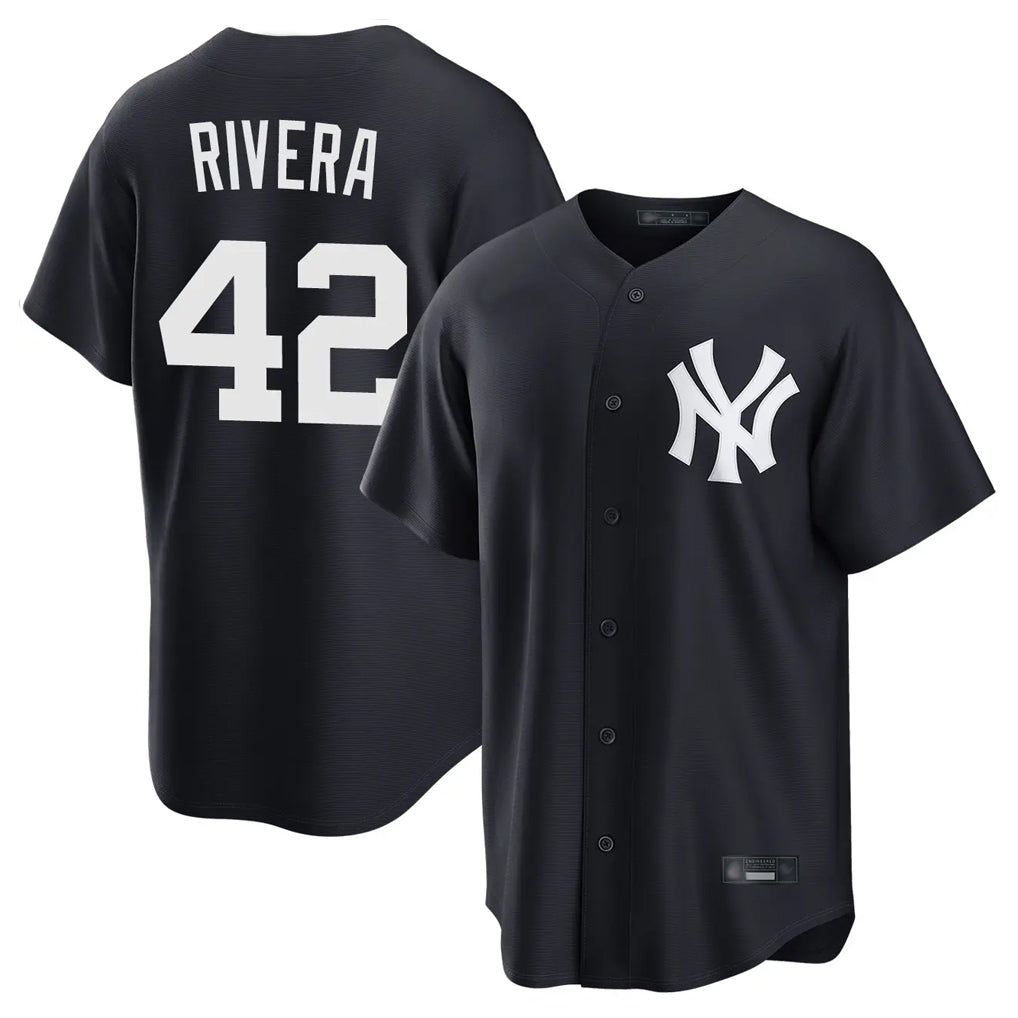 Vanessashop NY.Yankees #42 Mariano Rivera Player Navy Game Home Stitched Jerseys
