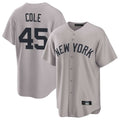 Vanessashop NY.Yankees #45 Gerrit Cole Player Gray Game Home Stitched Jerseys