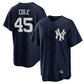 Vanessashop NY.Yankees #45 Gerrit Cole Player Navy Game Home Stitched Jerseys