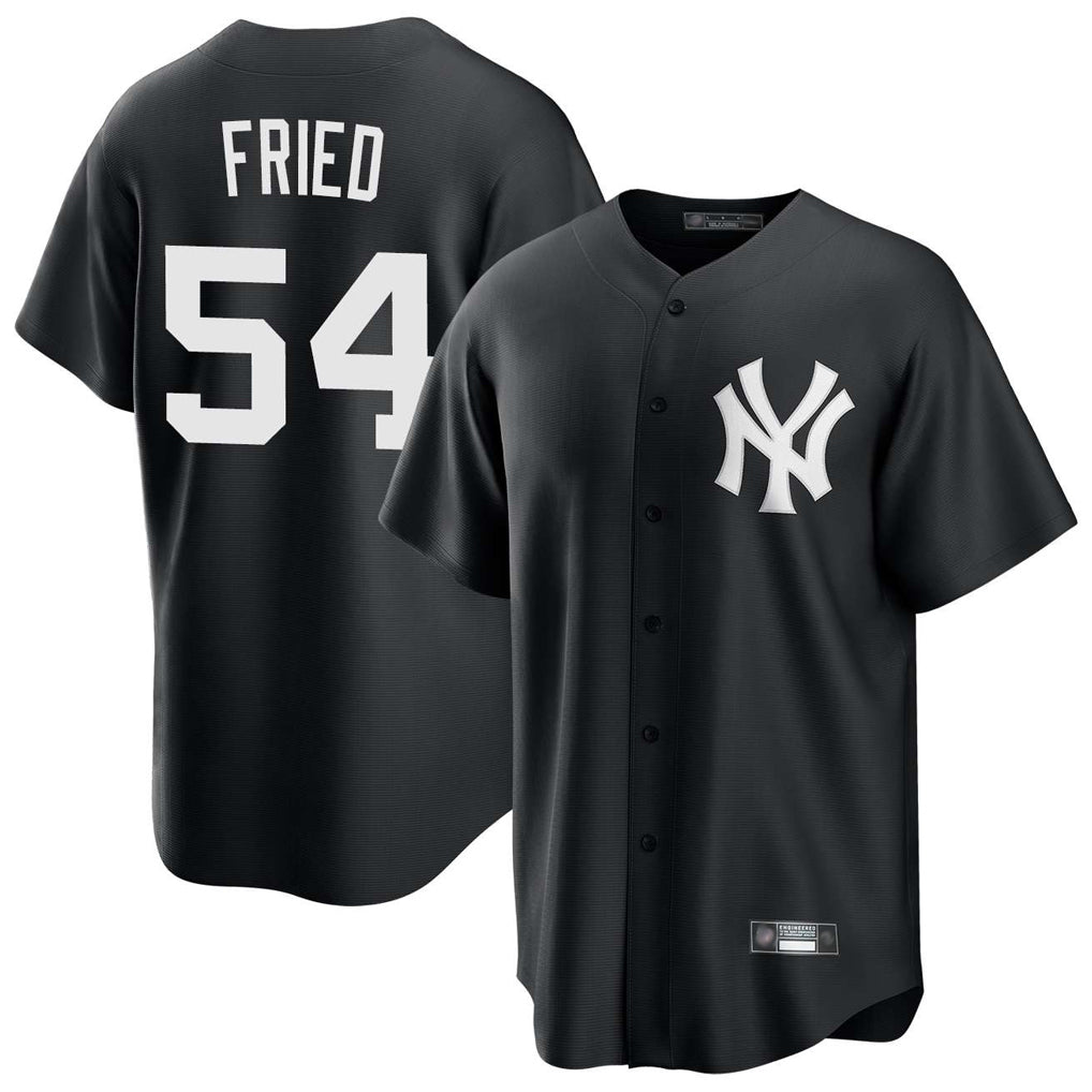 Vanessashop NY.Yankees #54 Max Fried Player Black Game Stitched Jerseys