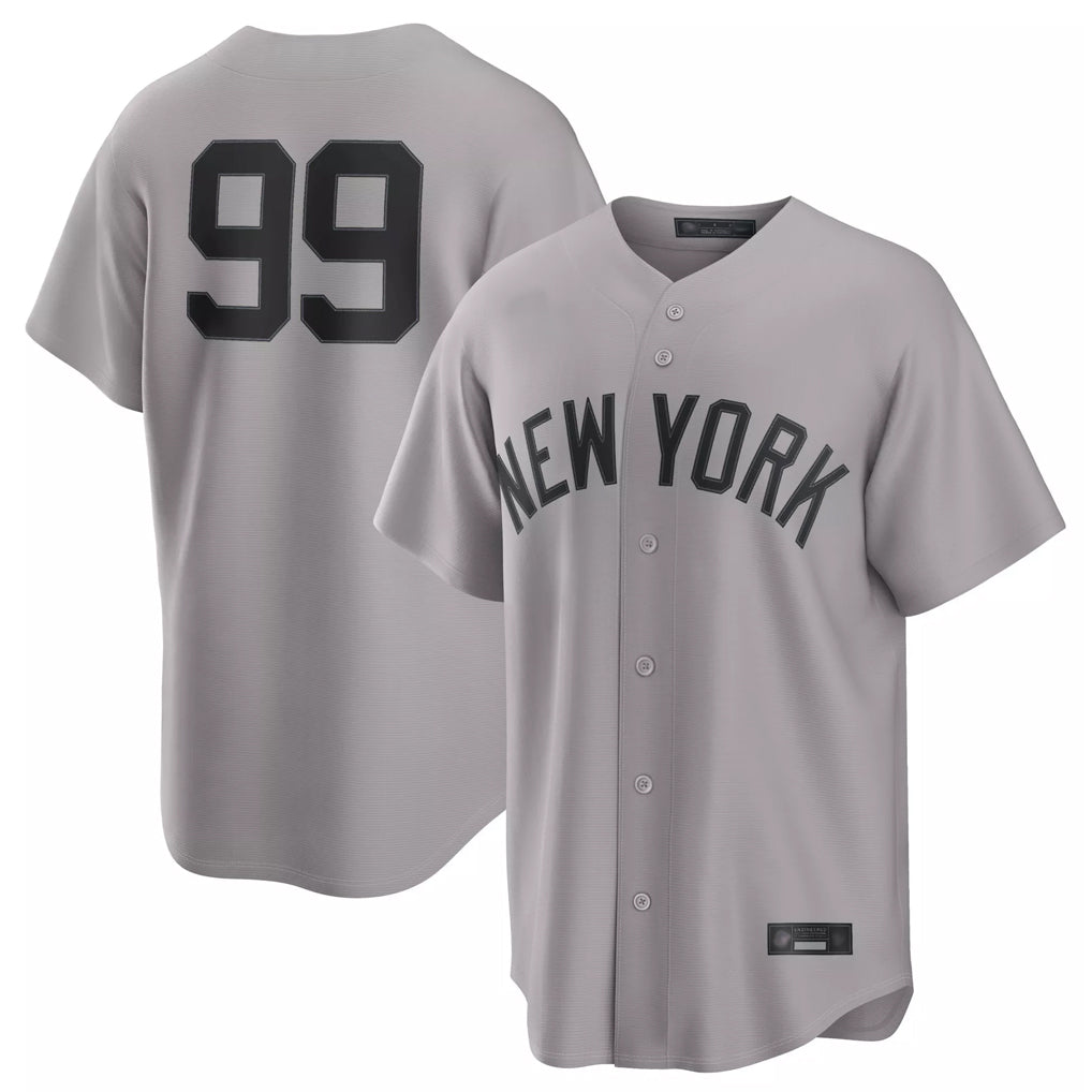 Vanessashop NY.Yankees #99 Aaron Judge Player Gray Game Home Stitched Jerseys
