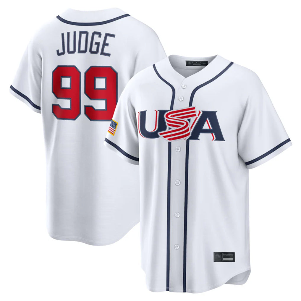 Vanessashop NY.Yankees #99 Aaron Judge Player White USA 2026 World Classic Limited Game Stitched Jerseys