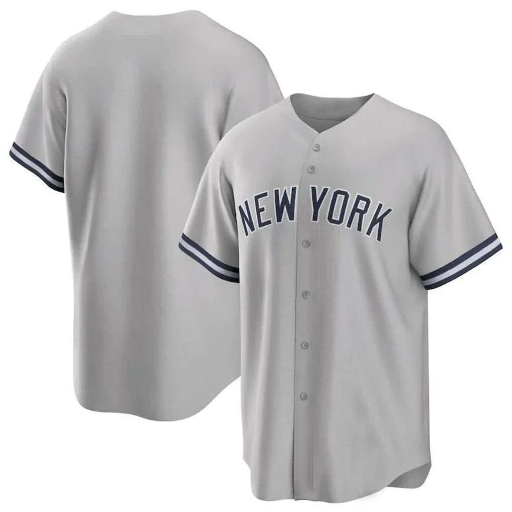 Vanessashop NY.Yankees Blank Player Gray Road Game Stitched Jerseys