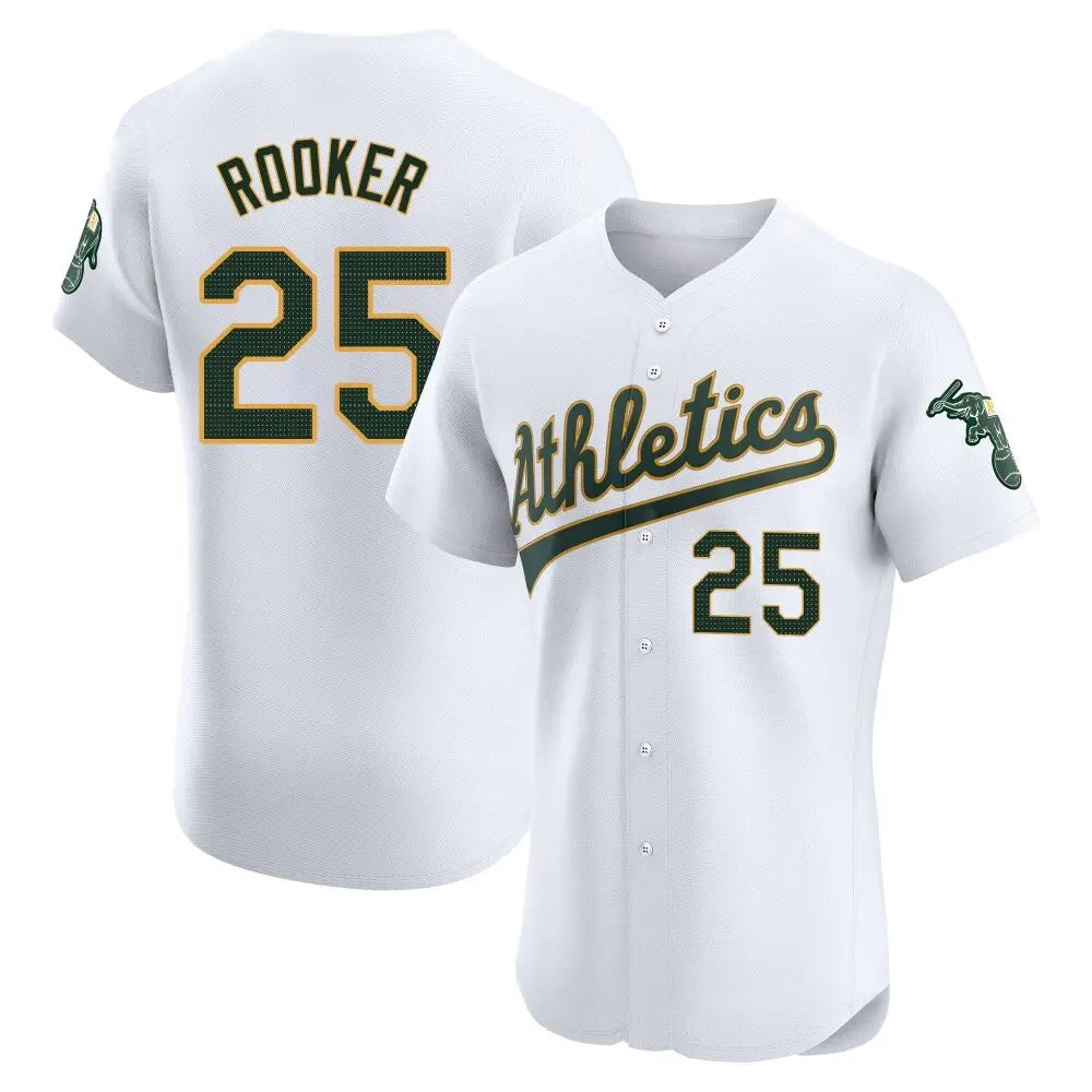Vanessashop Athletics #25 Brent Rooker White Limited Elite Home Personalized Jerseys