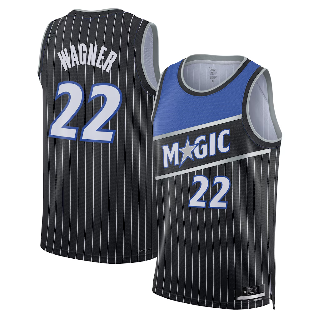 Vanessashop O.Magic #22 Franz Wagner Black Swingman Jerseys - Statement Edition