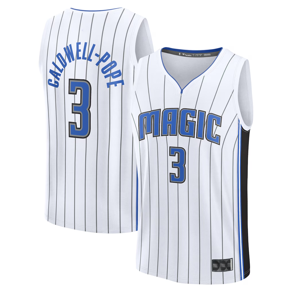 Vanessashop O.Magic #3 Kentavious Caldwell-Pope  White Fast Break Replica Player Jerseys - Association Edition