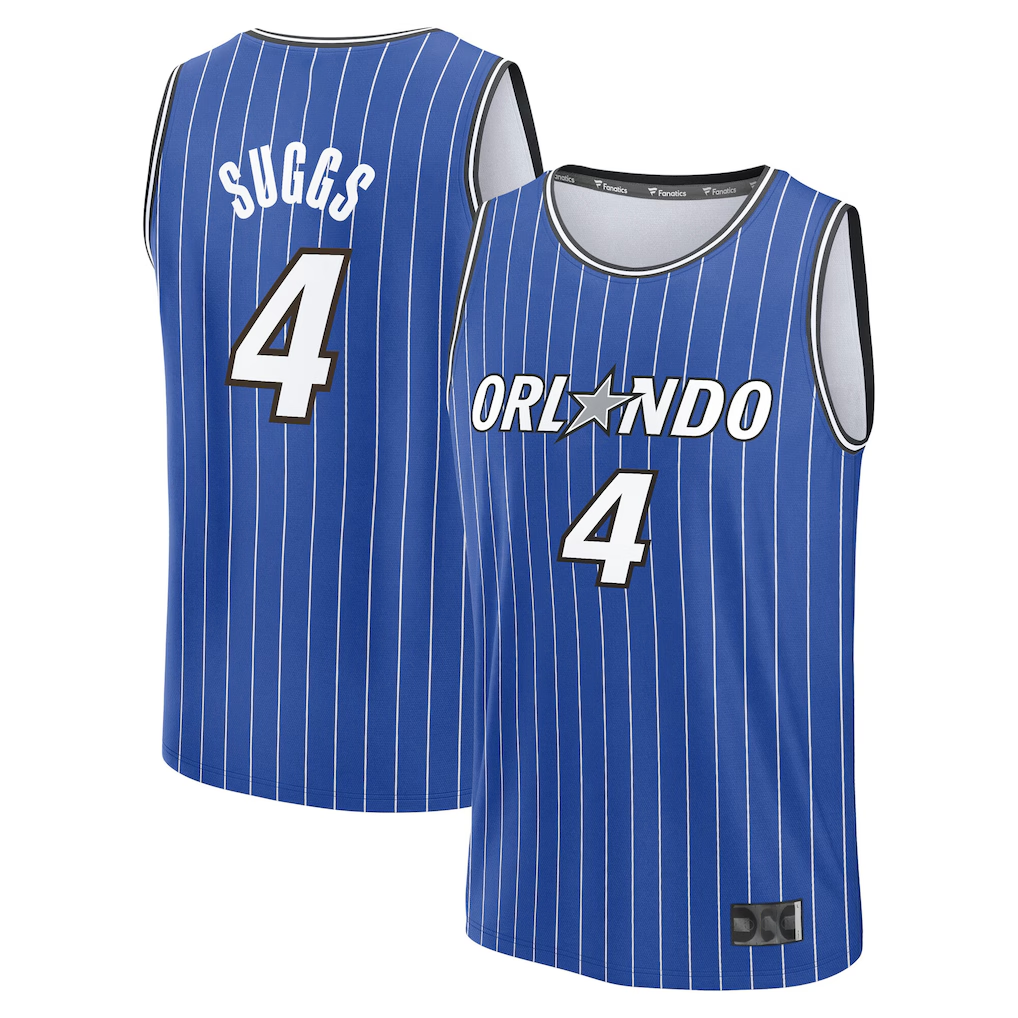 Vanessashop O.Magic #4 Jalen Suggs Blue Fast Break Jerseys - Icon Edition
