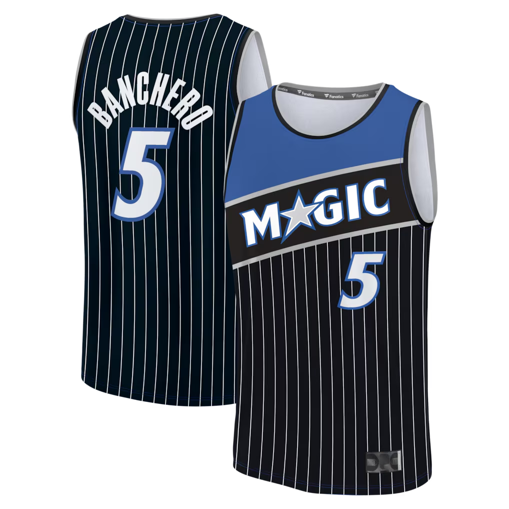Vanessashop O.Magic #5 Paolo Banchero Black Fast Break Jerseys - Statement Edition